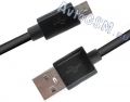 Соединительный кабель Promate uniCable черный - входы USB-microUSB, переходник на 30pin, длина 1,5 метра, тройная оплетка кабеля