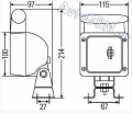 Фара рабочего света Hella 1GA 007.506-021 H3 с ручкой - произведена в Австрии, легкая установка, крепление на кронштейн, пластмассовый корпус, стеклянный рассеиватель   