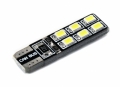 Комплект светодиодных ламп Вымпел W5W (T10) 12SMD (2835) CAN BUS WHITE (5121) 2 шт. - напряжение питания 12 В, цветовая температура 6000K, встроенная обманка