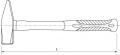 Молоток слесарный с фиберглассовой рукояткой 1000 гр THORVIK PHH001