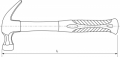 Молоток столярный с фиберглассовой рукояткой 450 гр THORVIK PHCH45