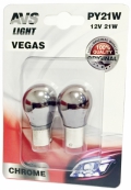 Лампа AVS Vegas CHROME PY21W orange (A07112S) 2шт. - оранжевый цвет, мощность 21 Вт, рабочее напряжение 12 В, интерференционное покрытие лампы