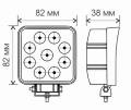 Светодиодная фара ближнего света Вымпел WL-132F - 9 светодиодов XB-D, рабочее напряжение 9-32 В, металлический корпус, влагозащита (IP68), яркость - 2160 Лм, цветовая температура 6000K