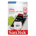 Карта памяти microSDHC SanDisk Ultra 32Gb Class10 UHS-I 80Mb/s (SDSQUNS-032G-GN3MN)