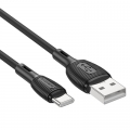 Кабель USB - TypeC (для Android) BOROFONE BX86 3А черный 1м (00026)