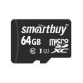 Карта памяти microSDXC SmartBuy Сlass10 UHS-1 64 Gb (без адаптера) SB64GBSDCL10-00 - скорость чтения и записи до 80 Мб/с, класс скорости 10