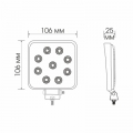 Светодиодная фара Вымпел WL-130S - дальний свет, 10-60 В, металлический корпус, 9 LED по кругу, 10 Вт, 6000K, IP67